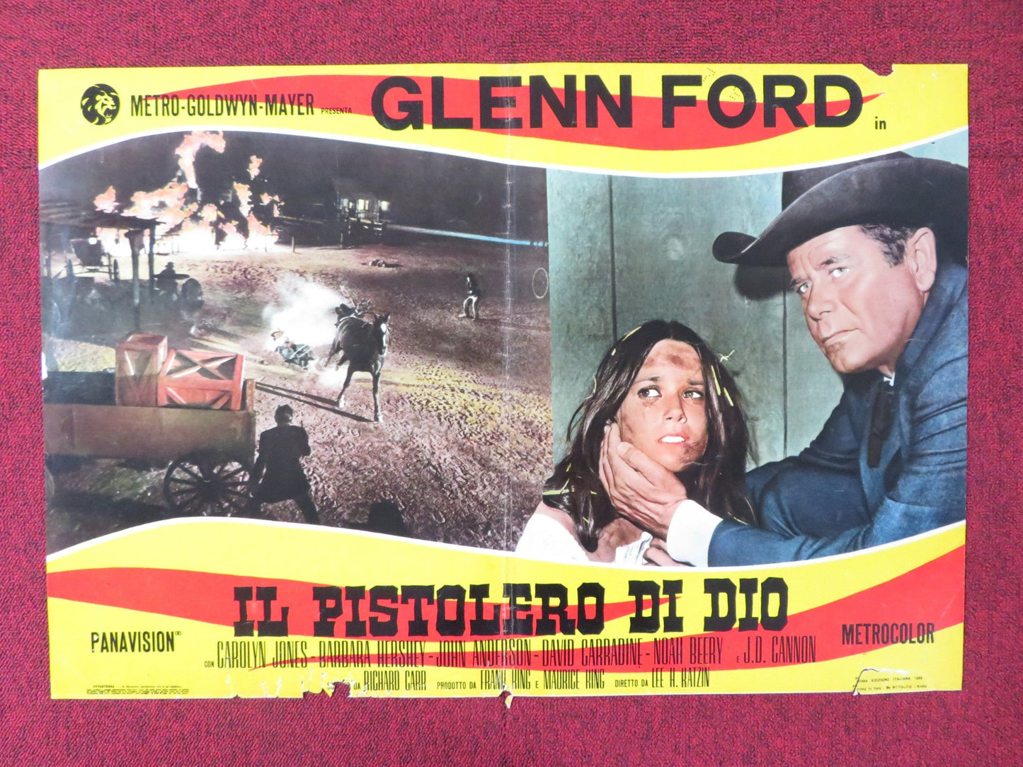HEAVEN WITH A GUN ITALIAN FOTOBUSTA POSTER GLENN FORD CAROLYN JONES 1969 Rendezvous Cinema Movie posters