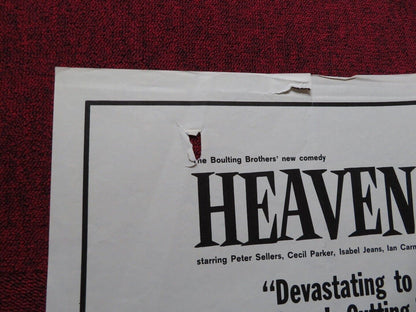 HEAVENS ABOVE FOLDED US ONE SHEET POSTER PETER SELLERS CECIL PARKER 1963 Movie posters