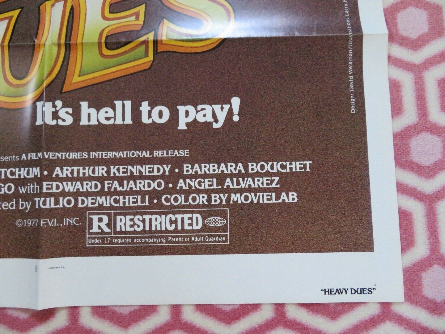 HEAVY DUES / RICCO US ONE SHEET POSTER CHRIS MITCHUM ARTHUR KENNEDY 1973 - Rendezvous Cinema