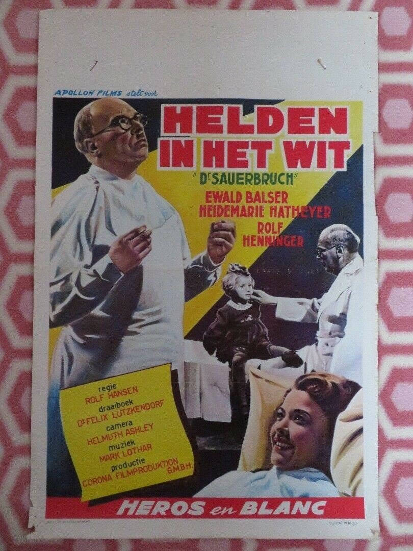 HELDEN IN HET WIT / The Life of Surgeon Sauerbruch BELGIUM (21.5"x 14") POSTER Movie posters