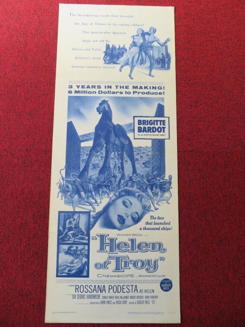 HELEN OF TROY US INSERT (14"x 36") POSTER ROSSANA PODESTA 1959 Movie posters