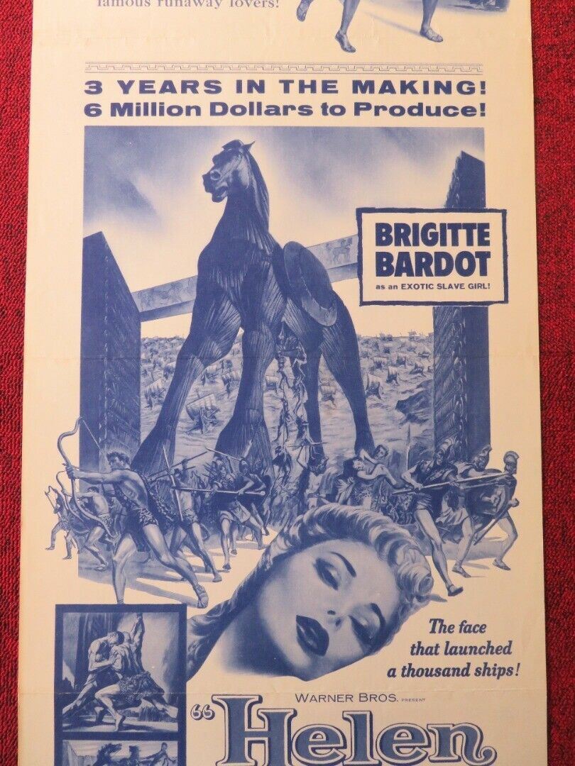 HELEN OF TROY US INSERT (14"x 36") POSTER ROSSANA PODESTA 1959 Movie posters