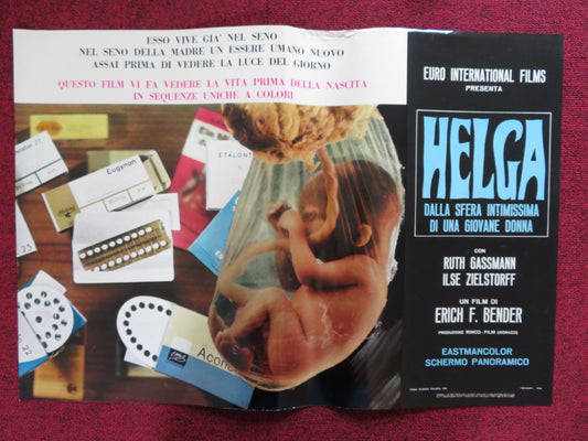 HELGA - A ITALIAN FOTOBUSTA POSTER RUTH GASSMAN ILSE ZIELSTORFF 1968 Rendezvous Cinema Movie posters
