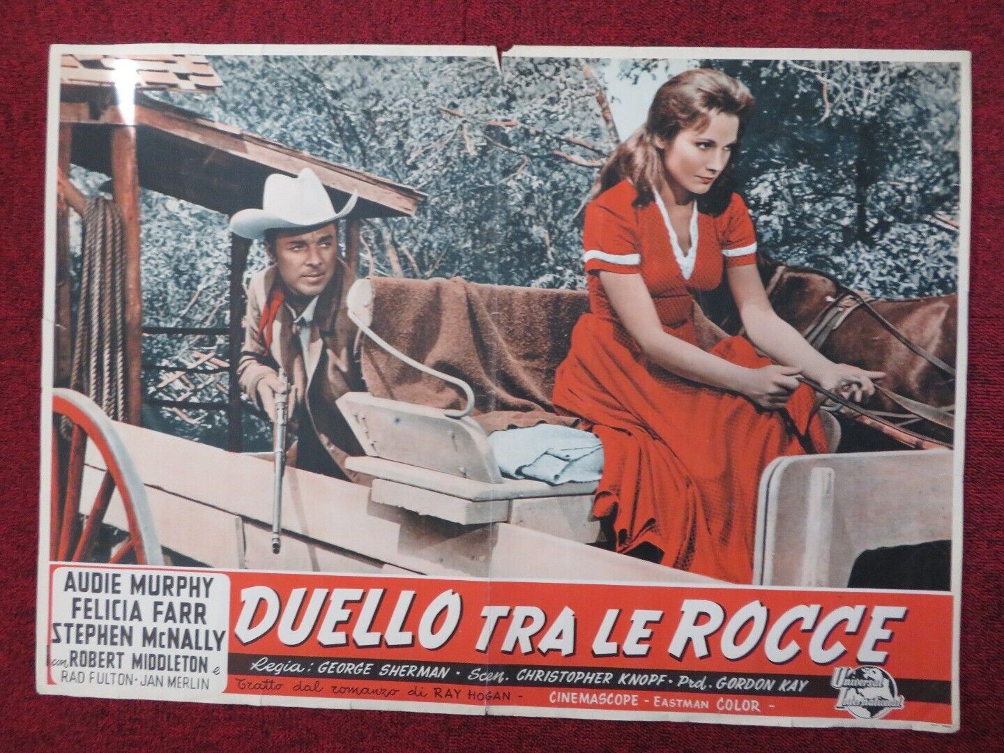 HELL BENT FOR LEATHER / DUELLO TRA LE ROCCE - A ITALIAN FOTOBUSTA POSTER 1960 Movie posters