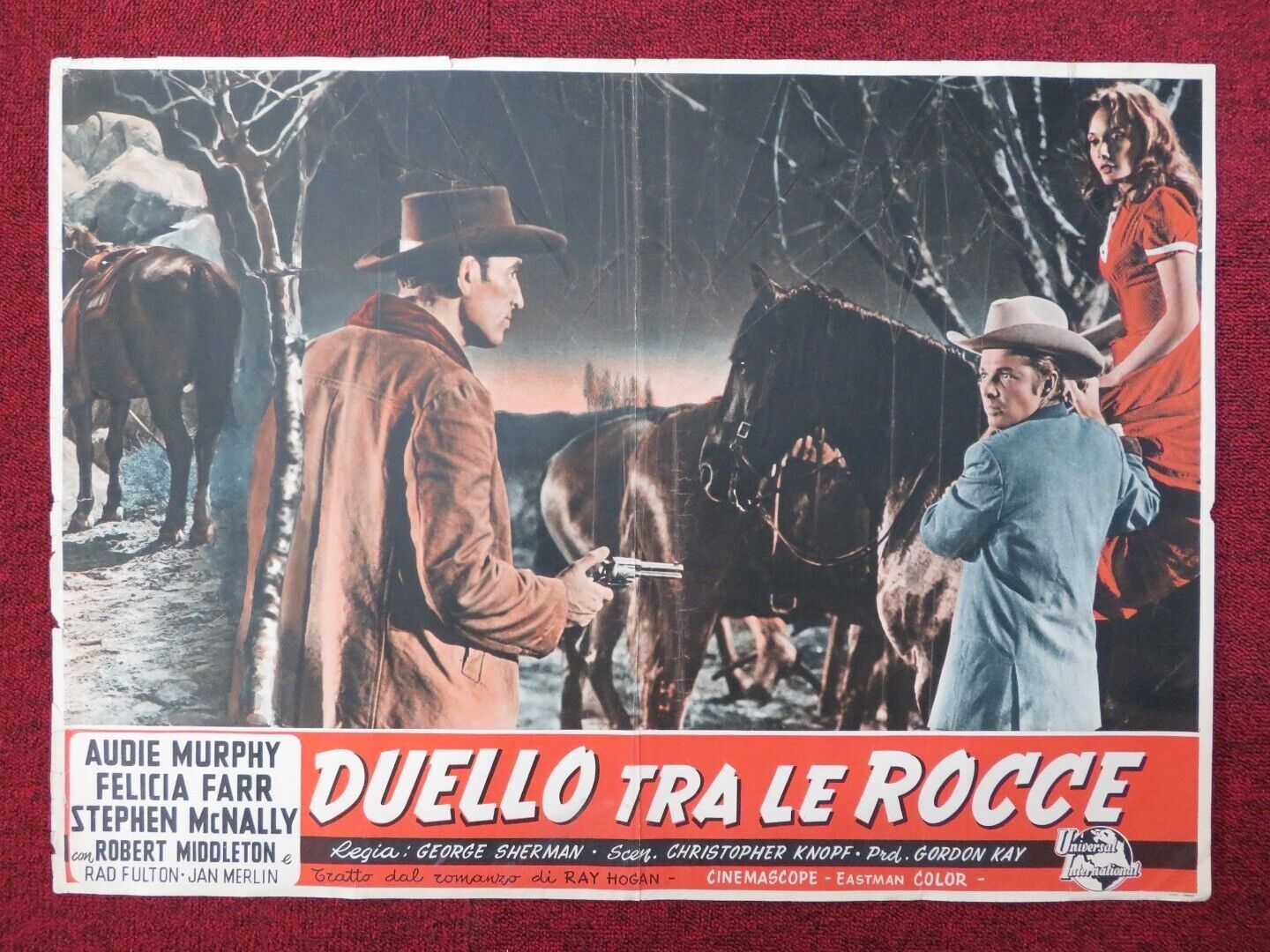 HELL BENT FOR LEATHER / DUELLO TRA LE ROCCE - B ITALIAN FOTOBUSTA POSTER 1960 Movie posters