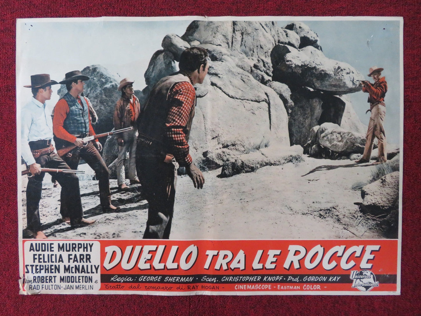 HELL BENT FOR LEATHER / DUELLO TRA LE ROCCE - D ITALIAN FOTOBUSTA POSTER 1969 Rendezvous Cinema Movie posters