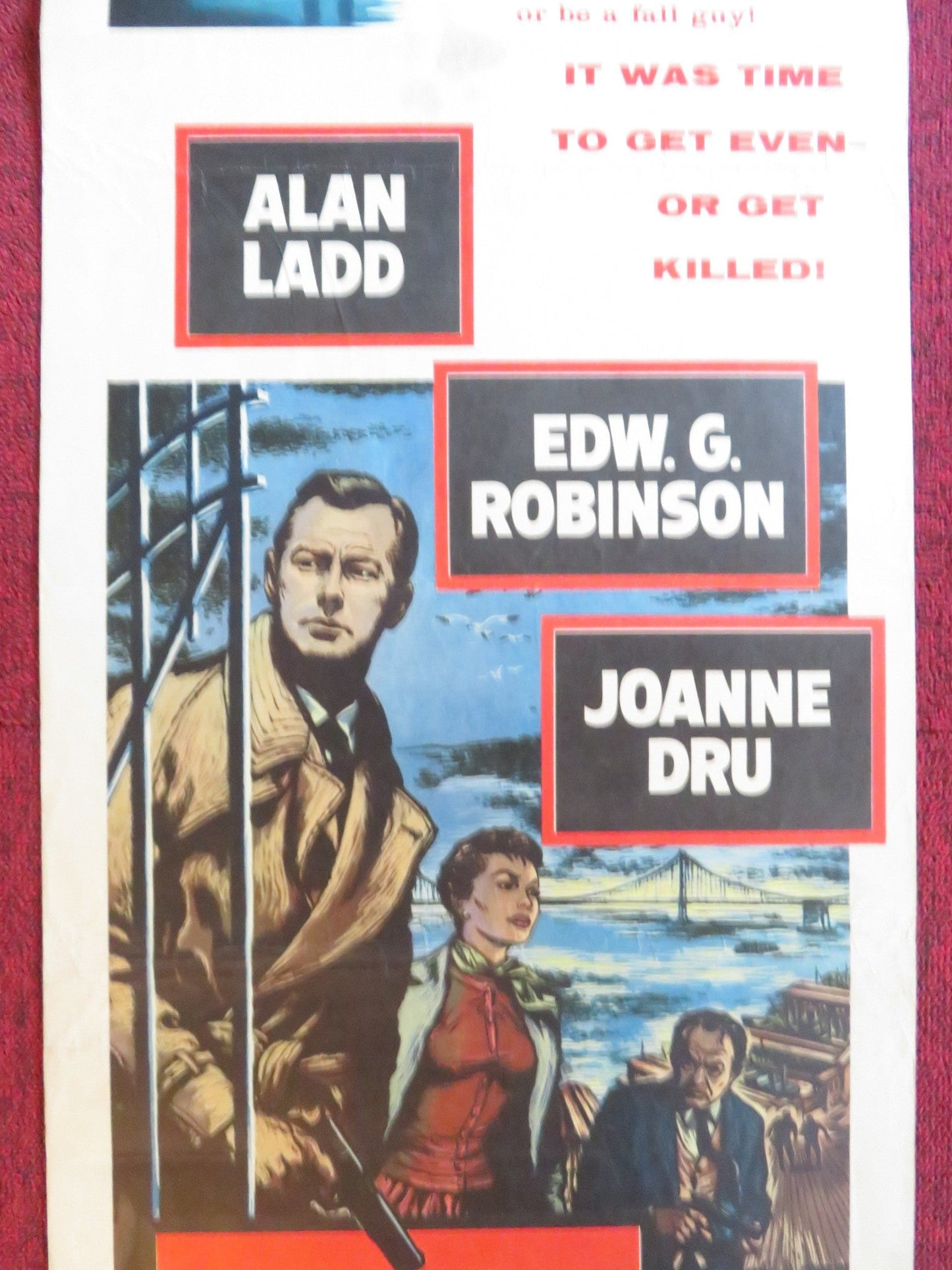 HELL ON FRISCO BAY US INSERT (14"x 36") POSTER ALAN LADD EDWARD G. ROBINSON 1956 Rendezvous Cinema Movie posters