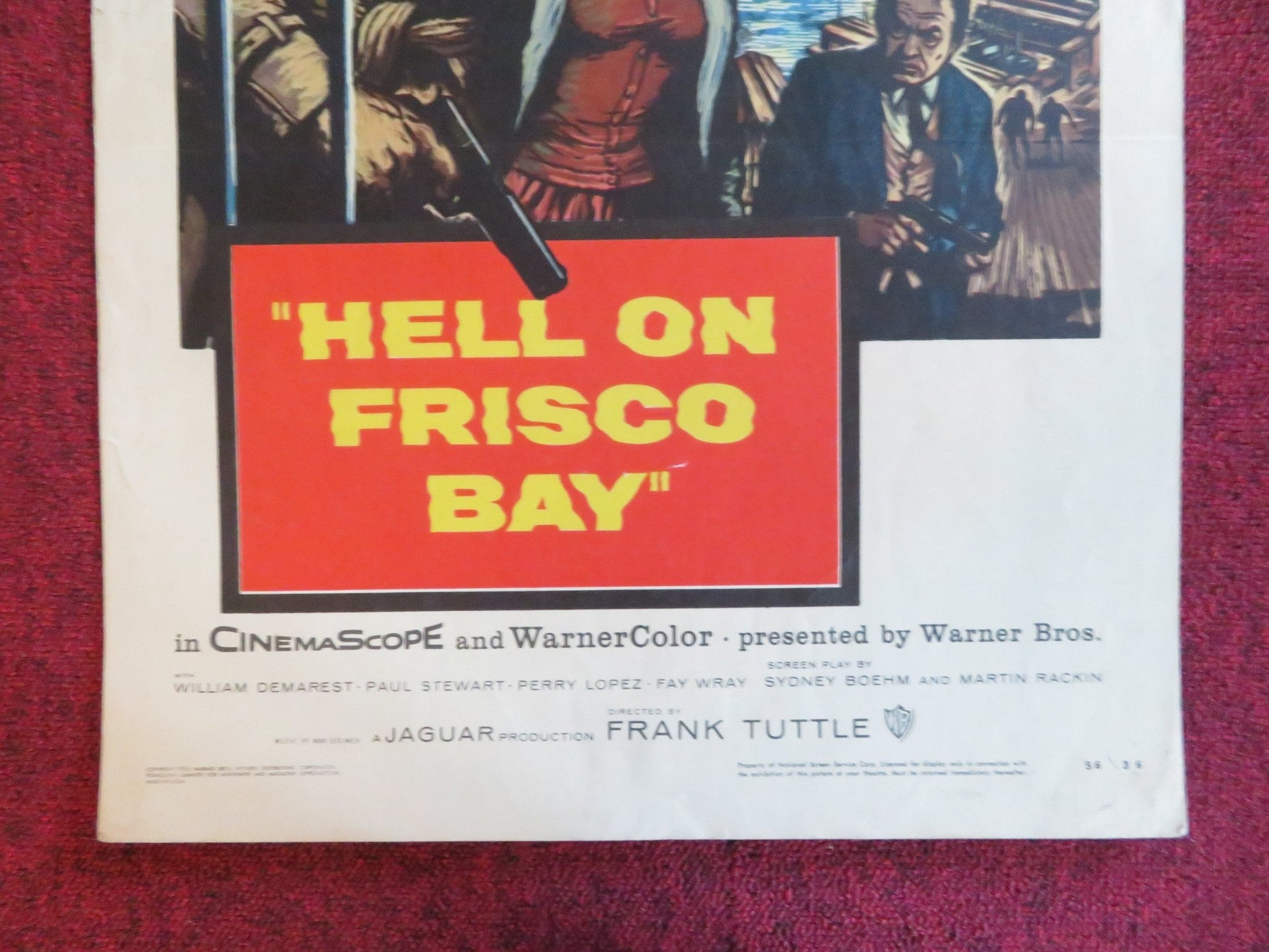 HELL ON FRISCO BAY US INSERT (14"x 36") POSTER ALAN LADD EDWARD G. ROBINSON 1956 Rendezvous Cinema Movie posters