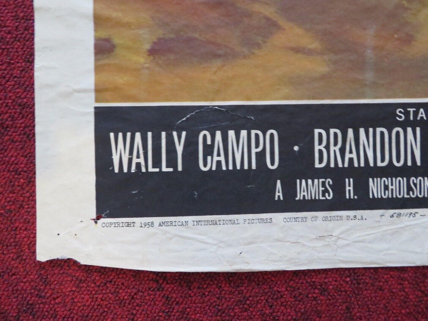 HELL SQUAD FOLDED US ONE SHEET POSTER WALLY CAMPO BRANDON CARROLL 1958 Movie posters