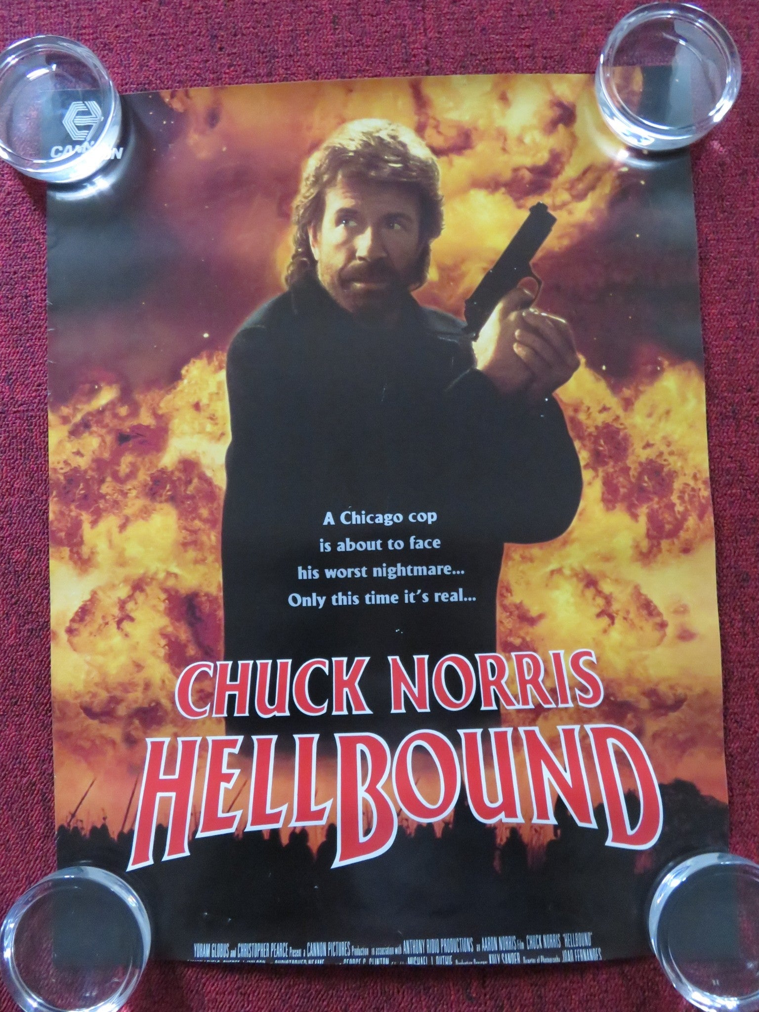 HELLBOUND CANNON VHS VIDEO POSTER CHUCK NORRIS 1994 Rendezvous Cinema Movie posters