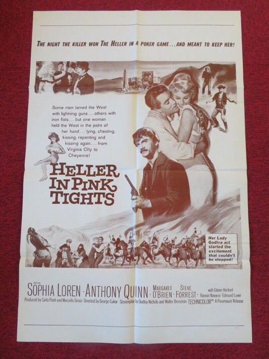 HELLER IN PINK TIGHTS FOLDED US ONE SHEET POSTER SOPHIA LOREN ANTHONY QUINN 1960 - Rendezvous Cinema