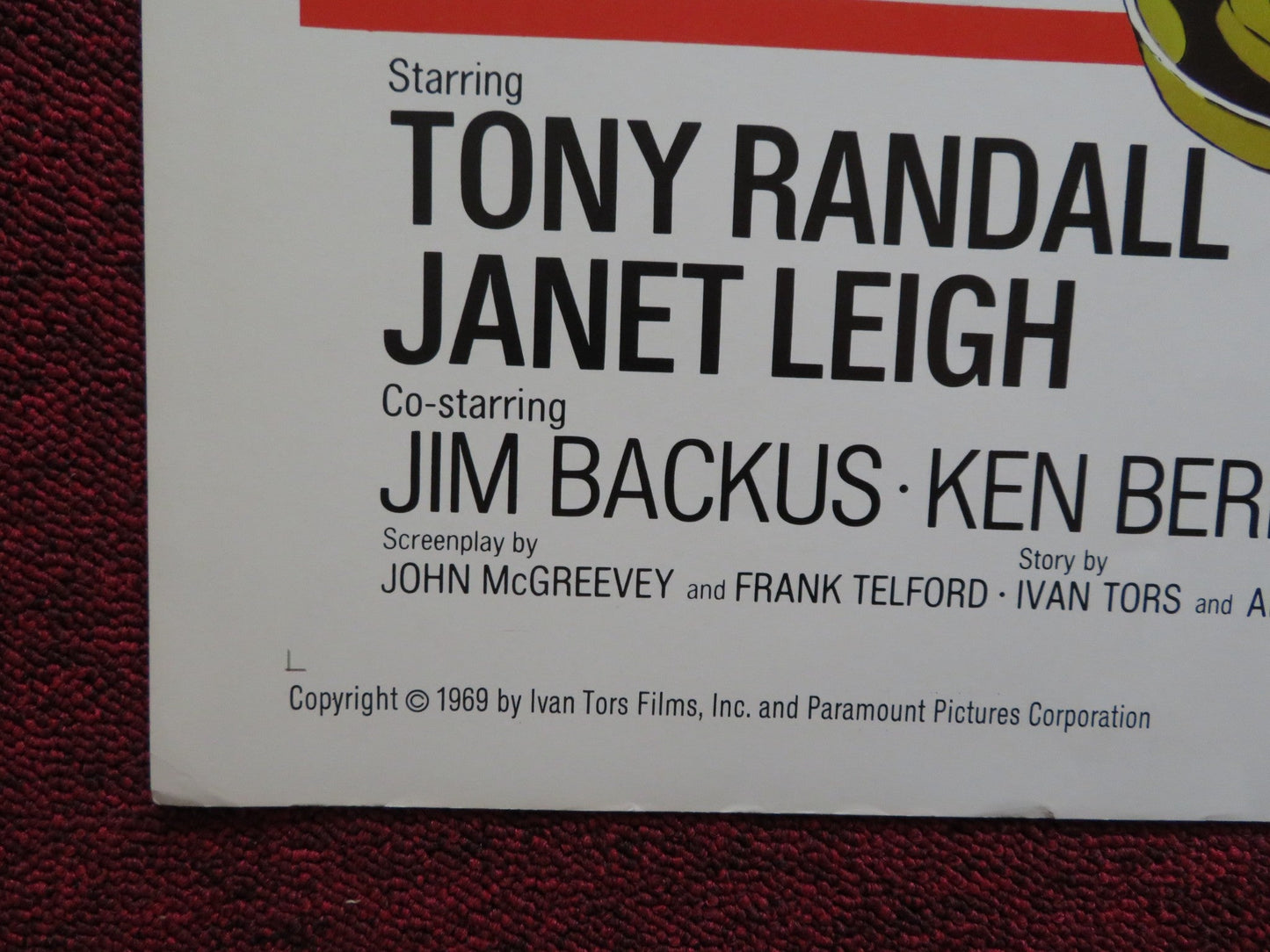 HELLO DOWN THERE US HALF SHEET (22"x 28") POSTER TONY RANDALL JANET LEIGH 1969 Rendezvous Cinema Movie posters