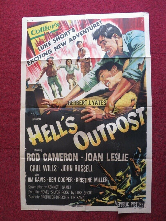 HELL'S OUTPOST US ONE SHEET POSTER ROD CAMERON JOAN LESLIE 1955 Movie posters