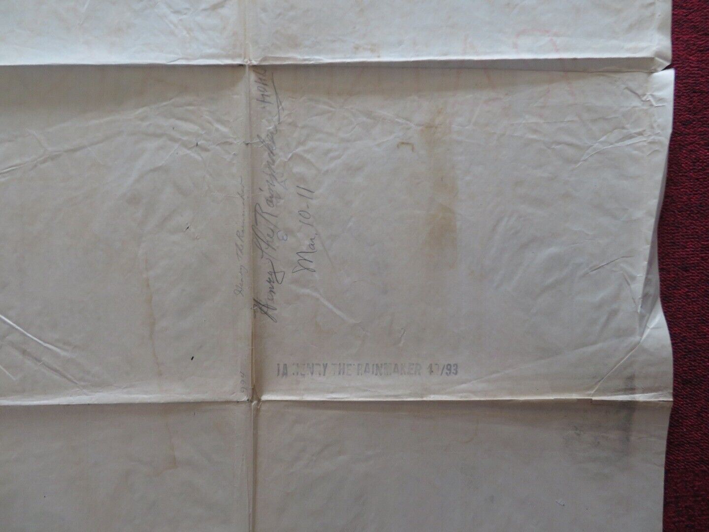 HENRY, THE RAINMAKER FOLDED US ONE SHEET POSTER RAYMOND WALBURN 1949 Movie posters