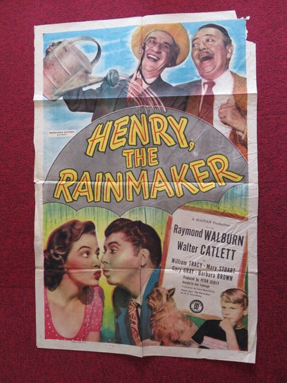 HENRY, THE RAINMAKER FOLDED US ONE SHEET POSTER RAYMOND WALBURN 1949 Movie posters