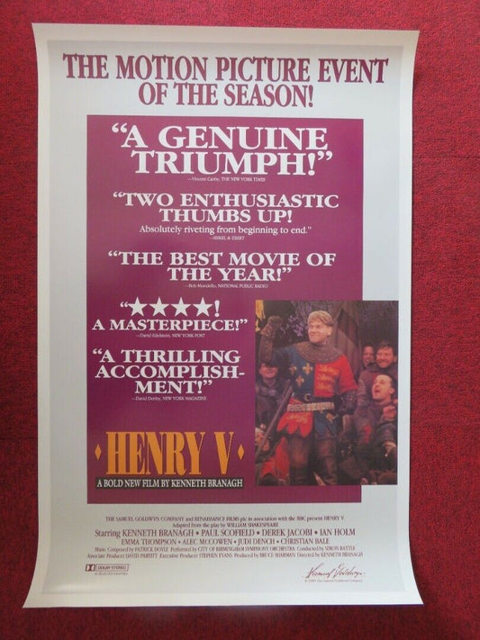 HENRY V US ONE SHEET ROLLED POSTER KENNETH BRANAGH 1989 Movie posters