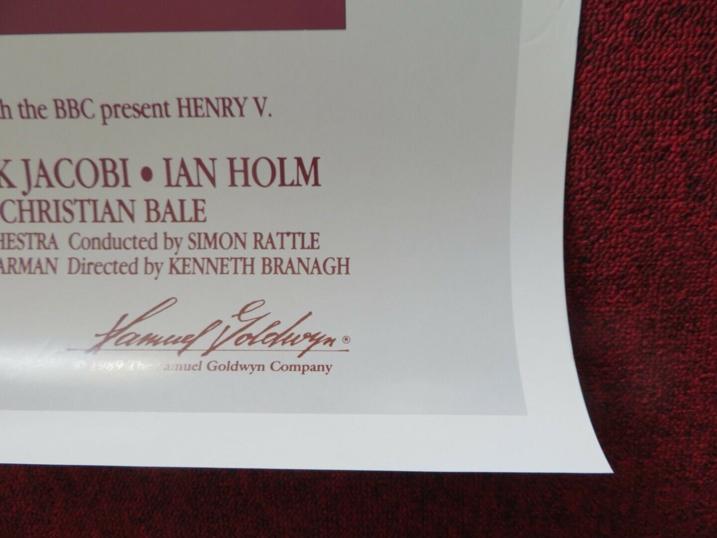 HENRY V US ONE SHEET ROLLED POSTER KENNETH BRANAGH 1989 Movie posters