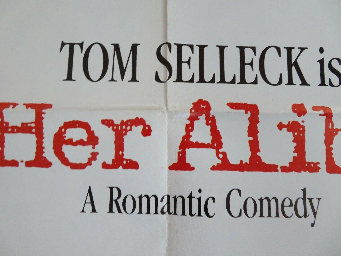 HER ALIBI COMEDY BRITISH ORIGINAL QUAD POSTER TOM SELLECK 1989 Movie posters