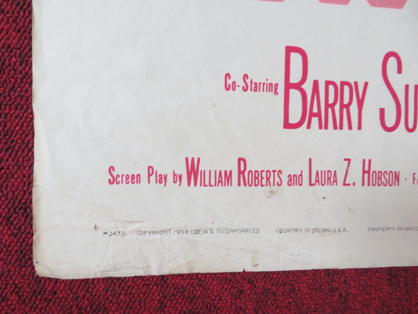 HER TWELVE MEN FOLDED US ONE SHEET POSTER GEER GARSON ROBERT RYAN 1954 Rendezvous Cinema Movie posters