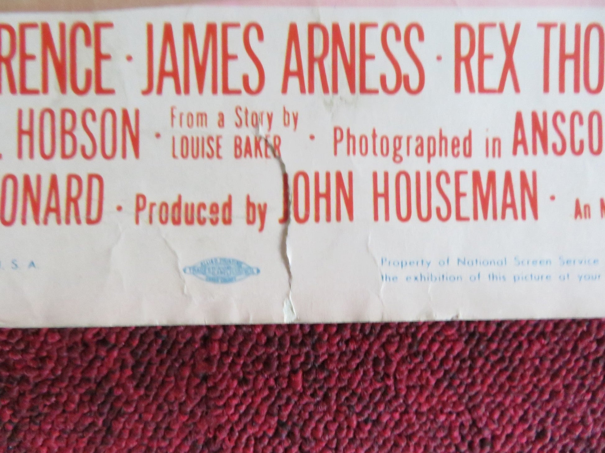 HER TWELVE MEN US INSERT (14"x 36") POSTER GREER GARSON ROBERT RYAN 1954 Rendezvous Cinema Movie posters