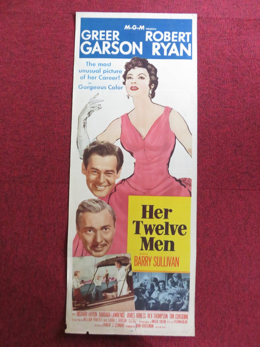 HER TWELVE MEN US INSERT (14"x 36") POSTER GREER GARSON ROBERT RYAN 1954 Rendezvous Cinema Movie posters