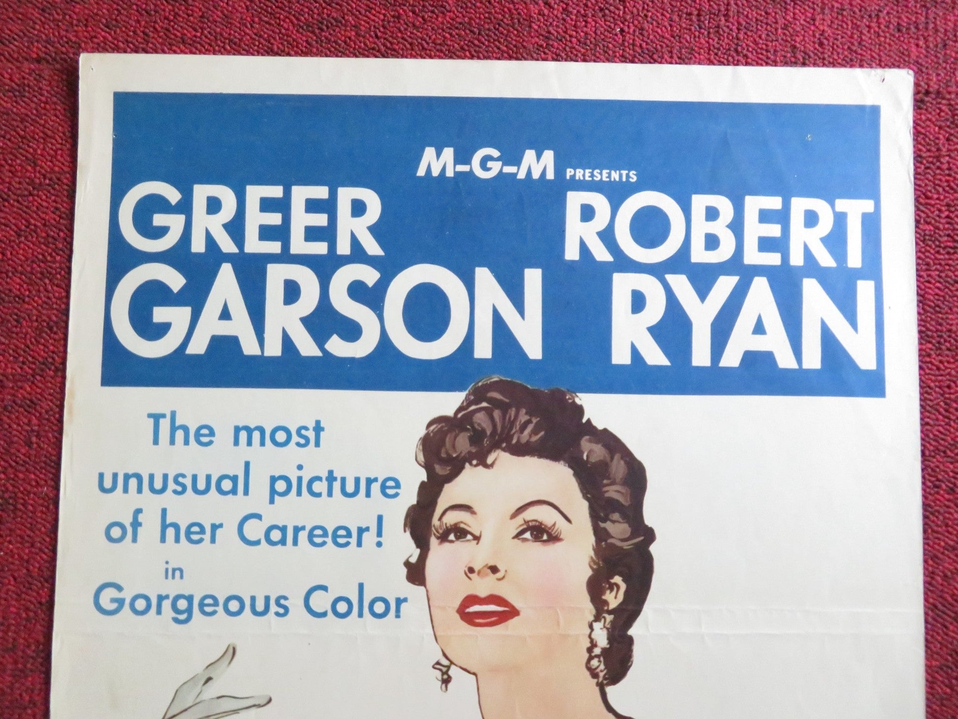 HER TWELVE MEN US INSERT (14"x 36") POSTER GREER GARSON ROBERT RYAN 1954 Rendezvous Cinema Movie posters