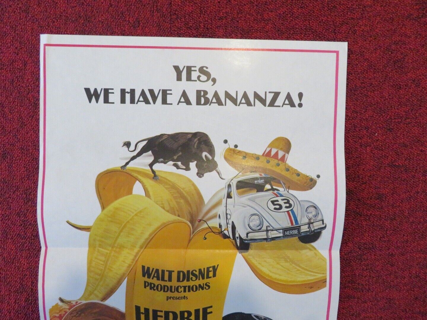HERBIE GOES BANANAS FOLDED AUSTRALIAN DAYBILL POSTER Cloris Leachman 1980 Movie posters