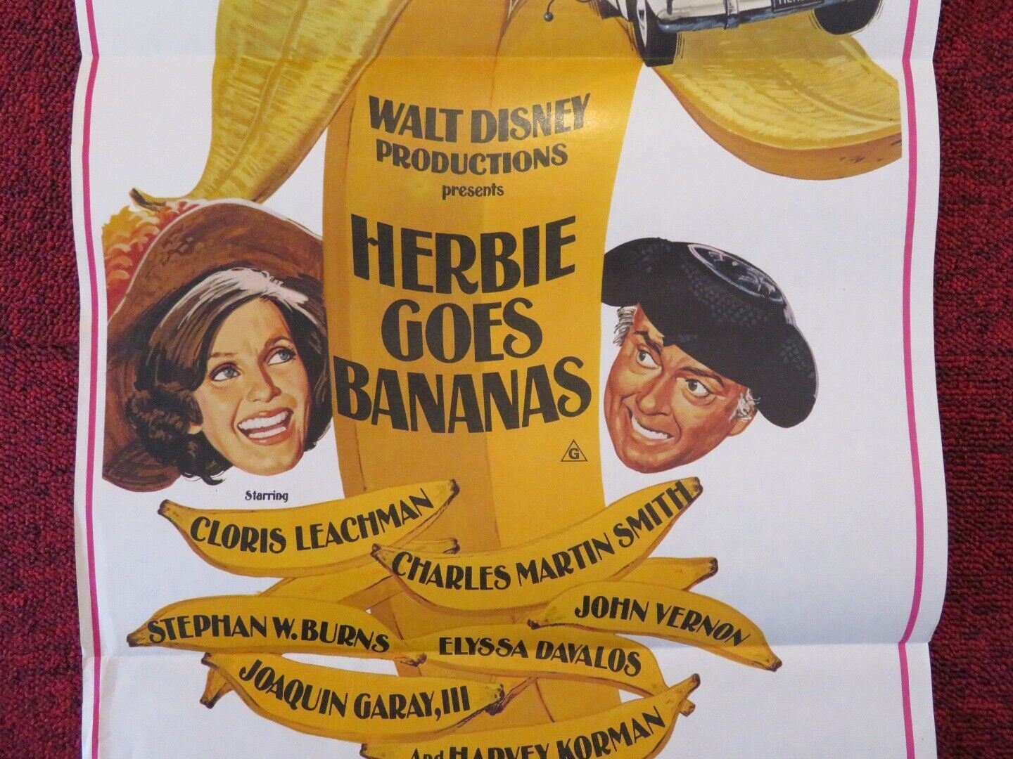 HERBIE GOES BANANAS FOLDED AUSTRALIAN DAYBILL POSTER Cloris Leachman 1980 Movie posters