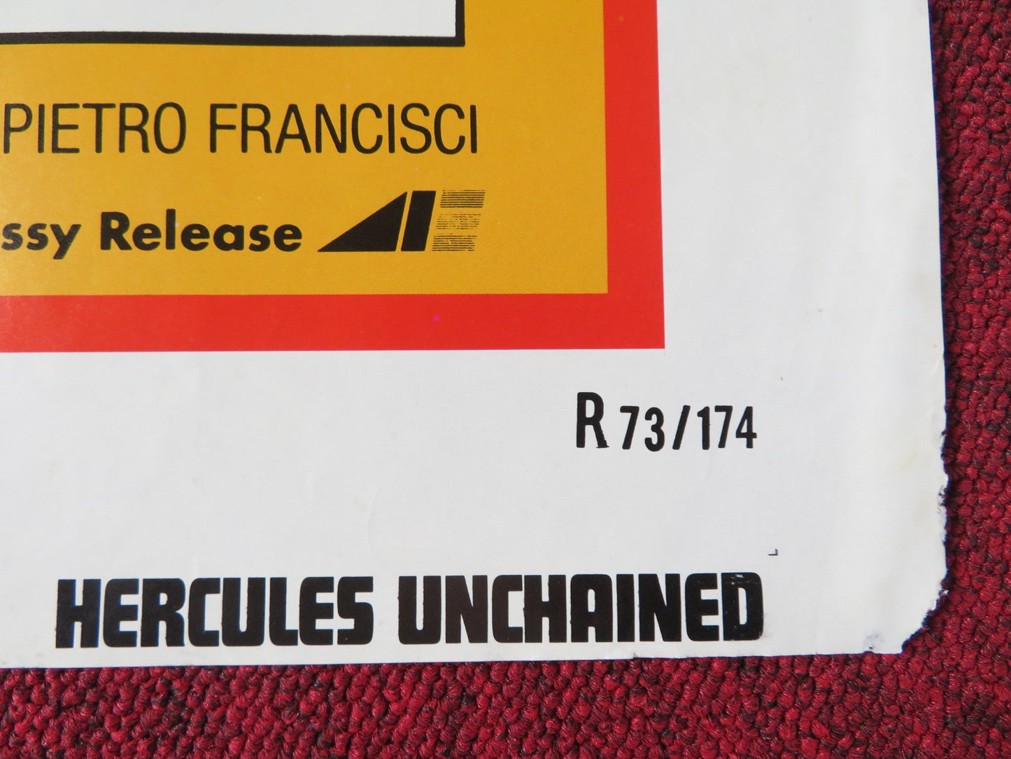 HERCULES AND HERCULES UNCHAINED COMBO FOLDED US ONE SHEET POSTER S. REEVES 1973 Rendezvous Cinema Movie posters