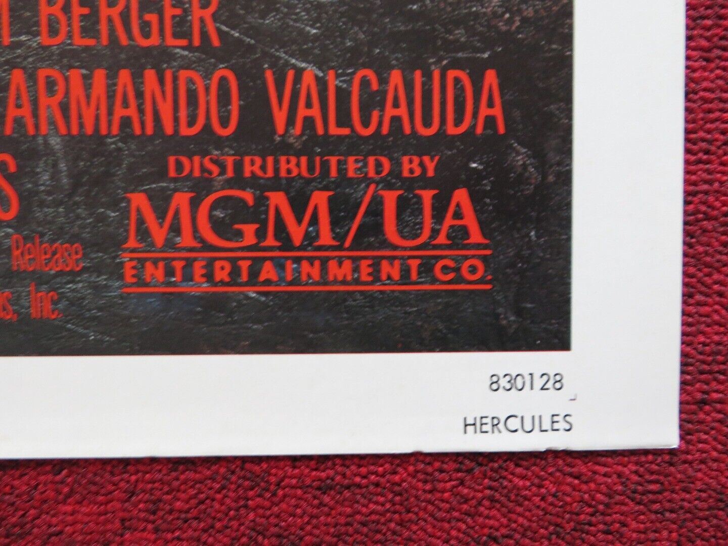 HERCULES FOLDED US ONE SHEET POSTER SYBIL DANNING LOU FERRIGNO 1983 - Rendezvous Cinema