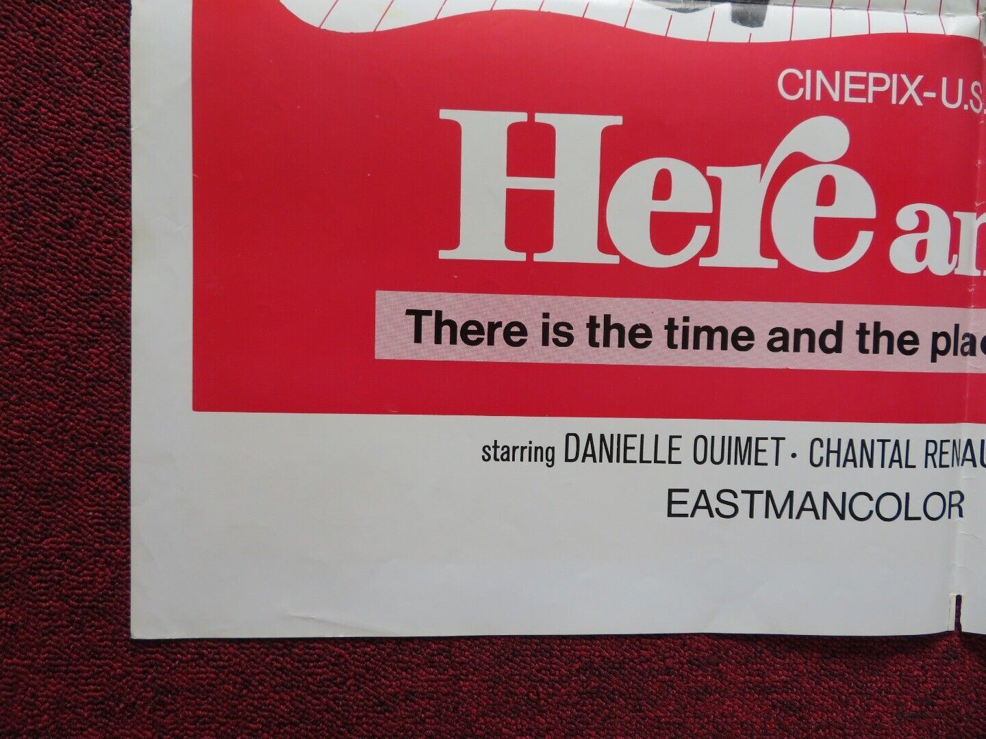 HERE AND NOW FOLDED US ONE SHEET POSTER DANIELLE OUIMET CHANTAL RENAUD 1970 - Rendezvous Cinema