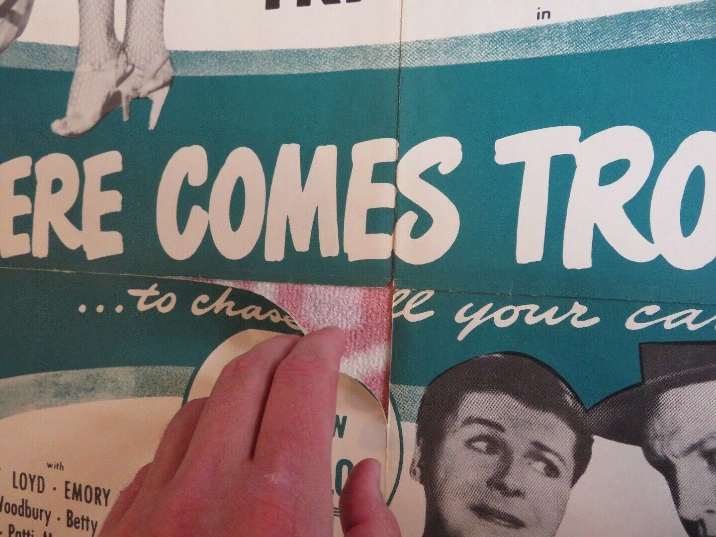 HERE COMES TROUBLE US ONE SHEET POSTER WILLIAM TRACY JOE SAWYER 1948 Movie posters