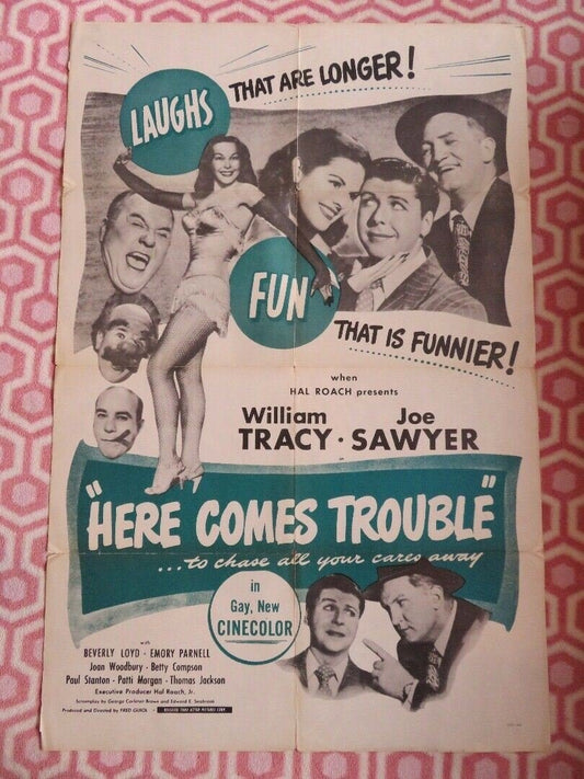 HERE COMES TROUBLE US ONE SHEET POSTER WILLIAM TRACY JOE SAWYER 1948 Movie posters