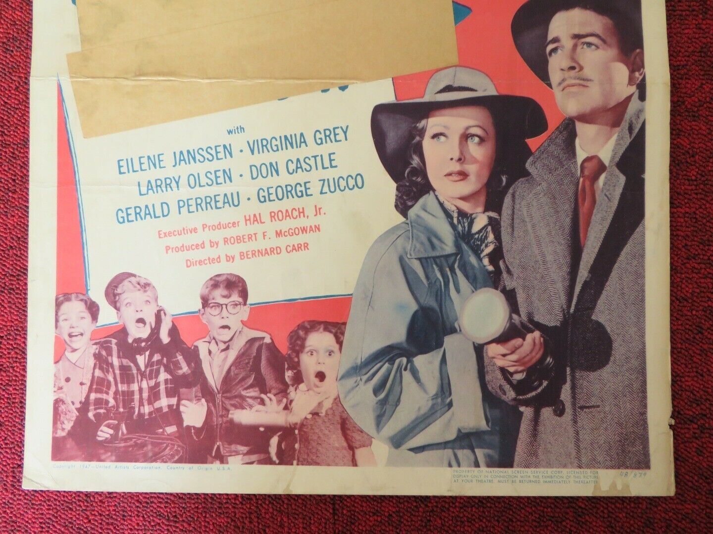 HERE COMES TROUBLE/ WHO KILLED DOC ROBIN US INSERT (14"x 36") POSTER 1948 Movie posters