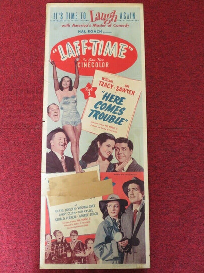 HERE COMES TROUBLE/ WHO KILLED DOC ROBIN US INSERT (14"x 36") POSTER 1948 Movie posters