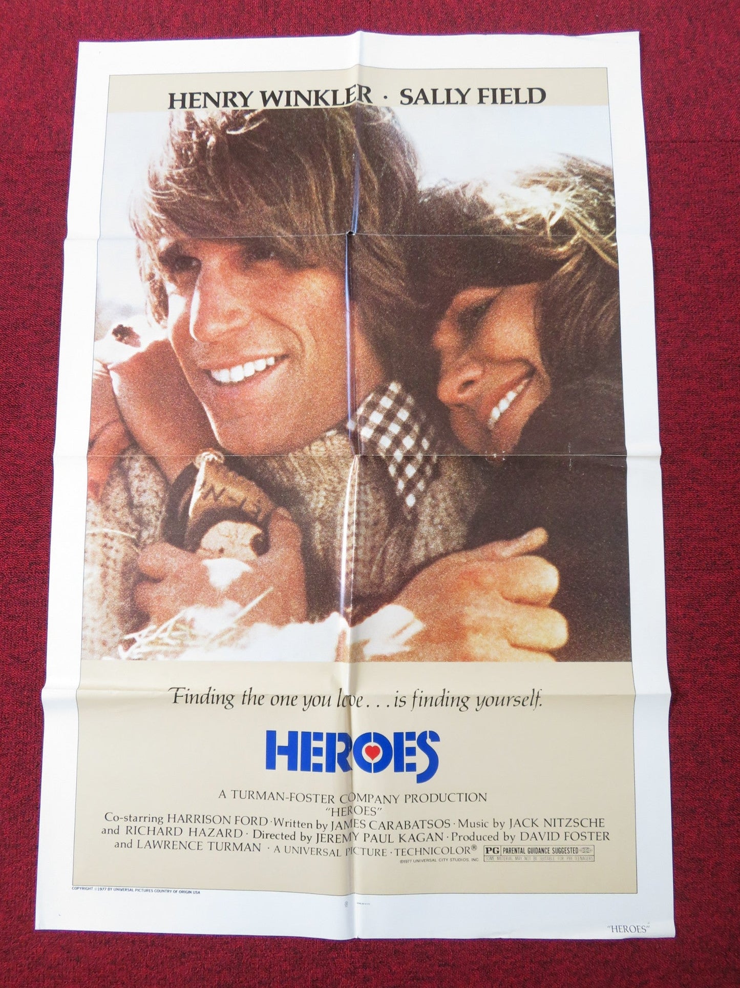 HEROES FOLDED US ONE SHEET POSTER HENRY WINKLER SALLY FIELD 1977 Rendezvous Cinema Movie posters