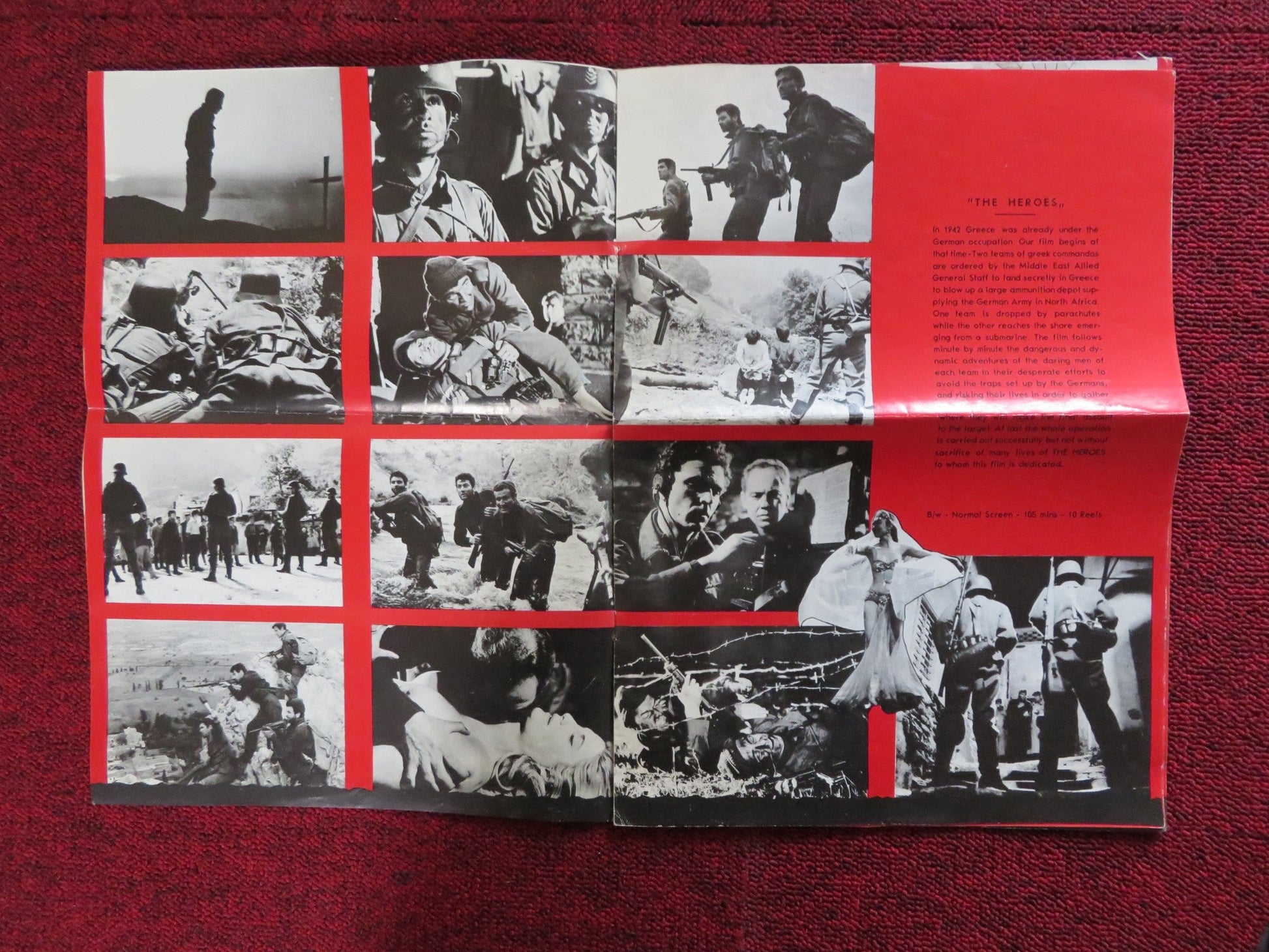 HEROES - PRESSBOOK UNCUT GD FILMS KOSTAS NAOS TEREZA VLANDI 1966 Rendezvous Cinema Movie posters