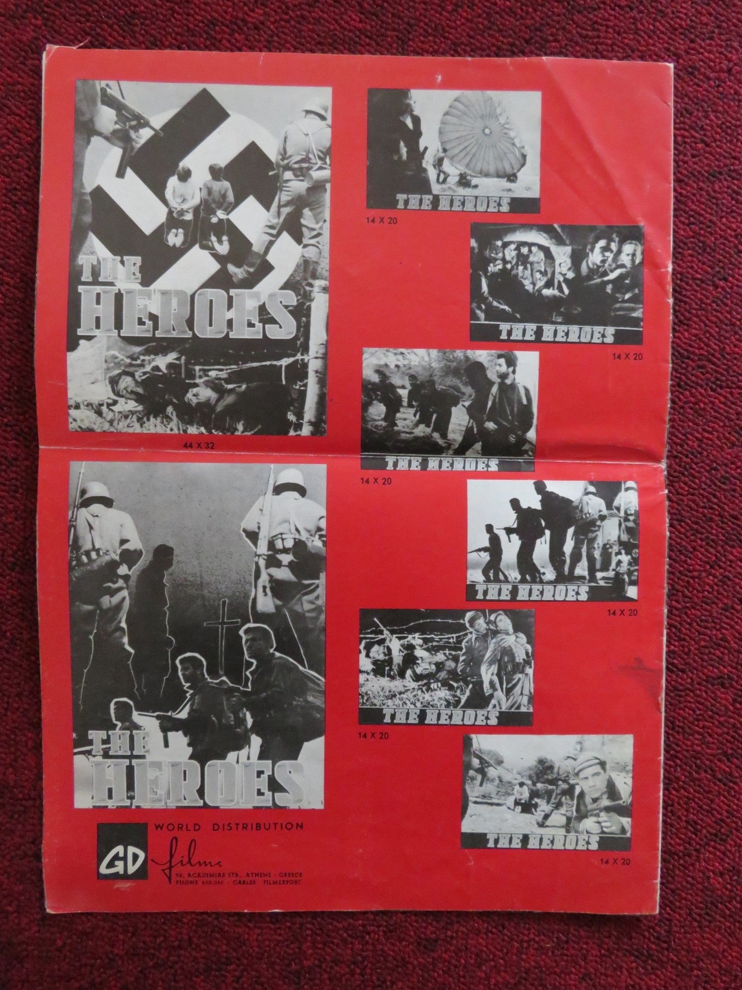 HEROES - PRESSBOOK UNCUT GD FILMS KOSTAS NAOS TEREZA VLANDI 1966 Rendezvous Cinema Movie posters