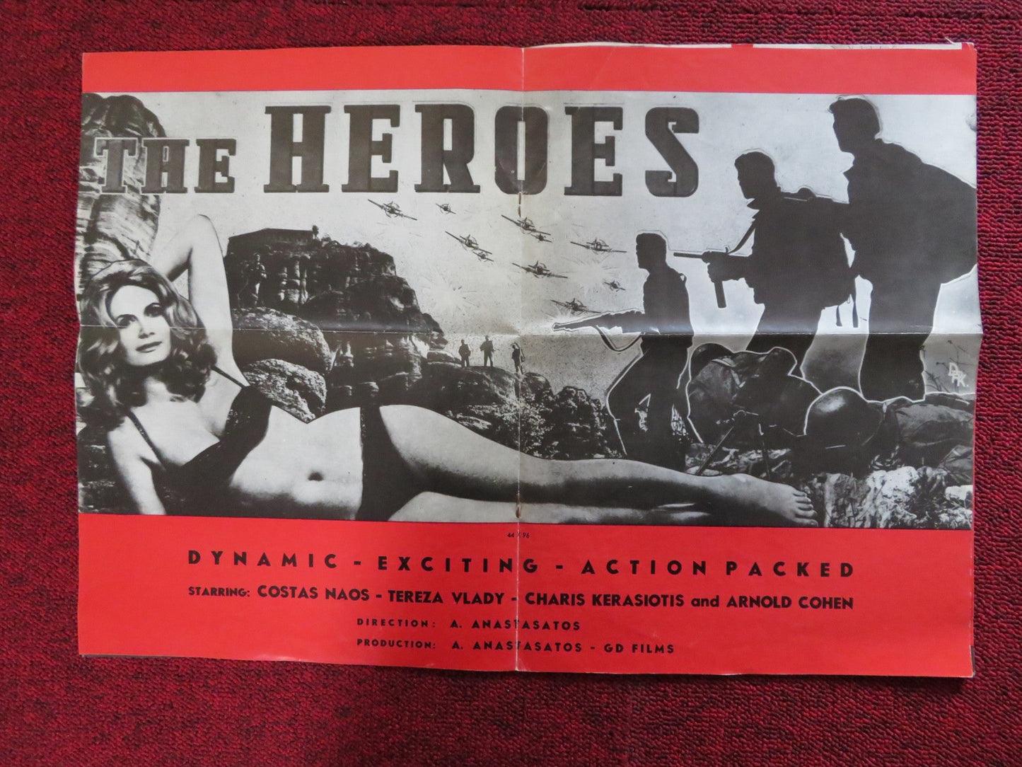 HEROES - PRESSBOOK UNCUT GD FILMS KOSTAS NAOS TEREZA VLANDI 1966 Rendezvous Cinema Movie posters