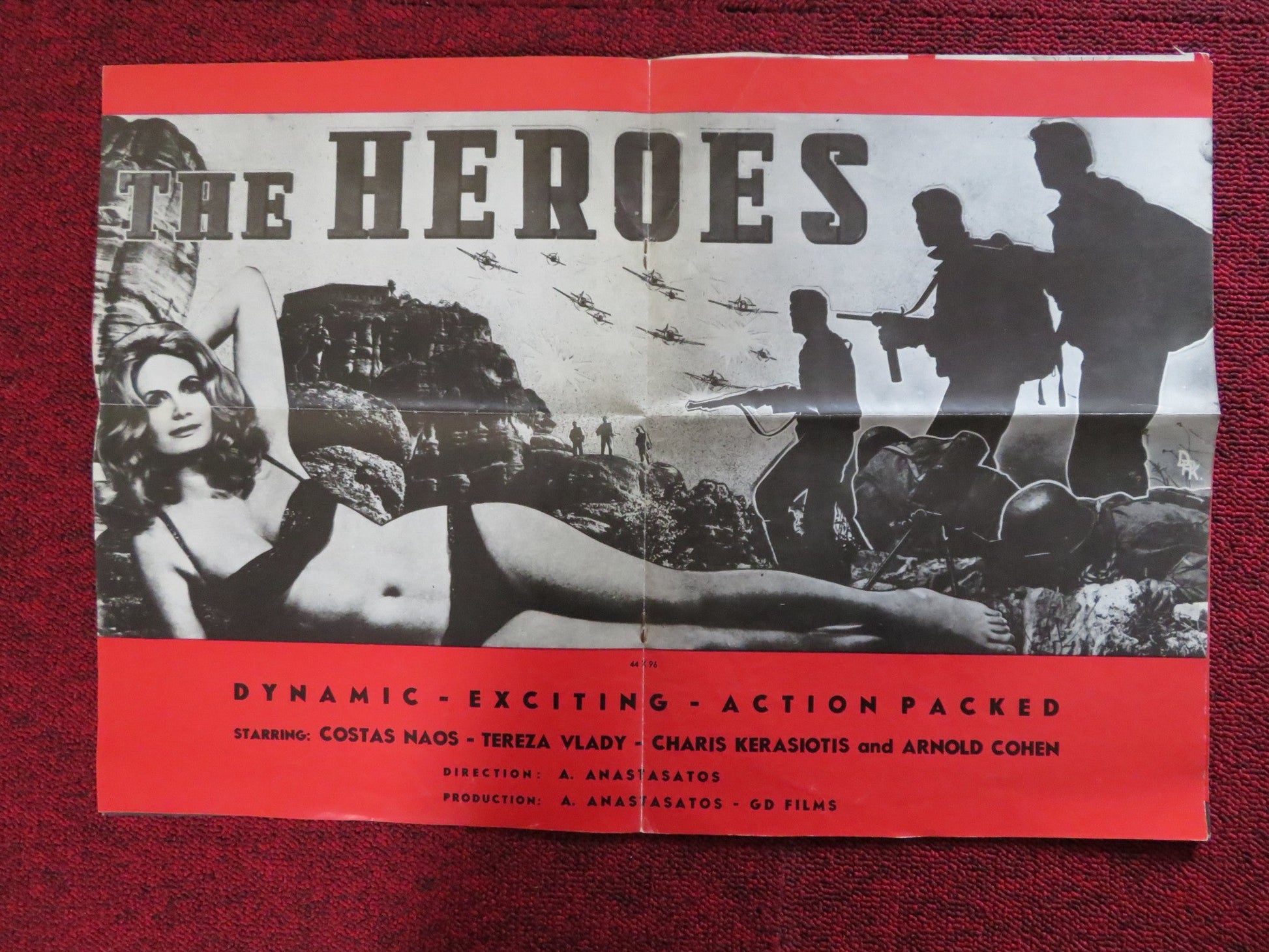 HEROES - PRESSBOOK UNCUT GD FILMS KOSTAS NAOS TEREZA VLANDI 1966 Rendezvous Cinema Movie posters