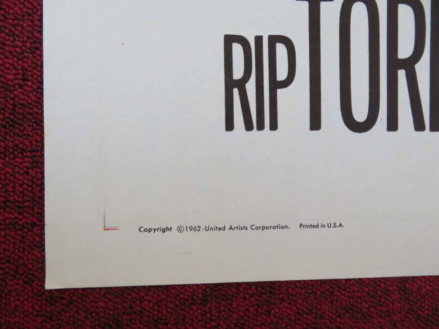 HERO'S ISLAND FOLDED US ONE SHEET POSTER JAMES MASON RIP TORN 1962 Rendezvous Cinema Movie posters