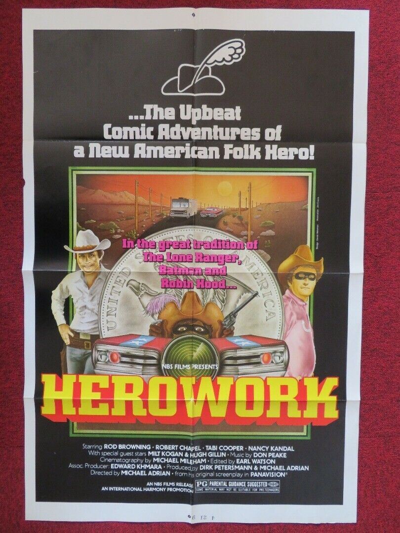 HEROWORK FOLDED US ONE SHEET POSTER ROB BROWNING ROBERT CHAPLE 1977 Movie posters