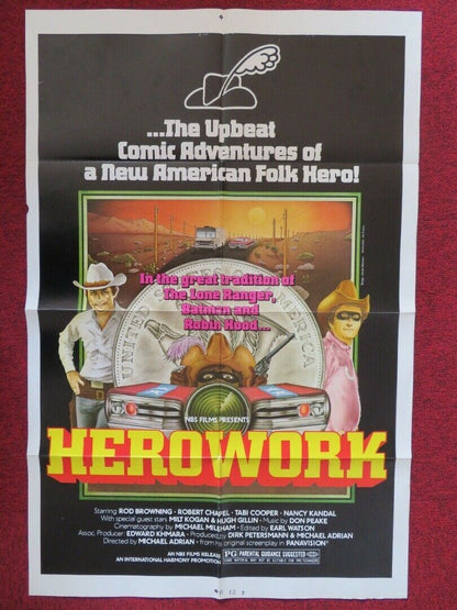 HEROWORK FOLDED US ONE SHEET POSTER ROB BROWNING ROBERT CHAPLE 1977 Movie posters