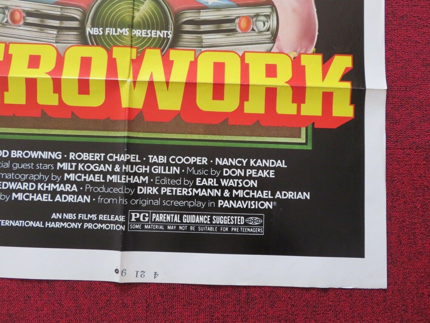 HEROWORK FOLDED US ONE SHEET POSTER ROB BROWNING ROBERT CHAPLE 1977 Movie posters