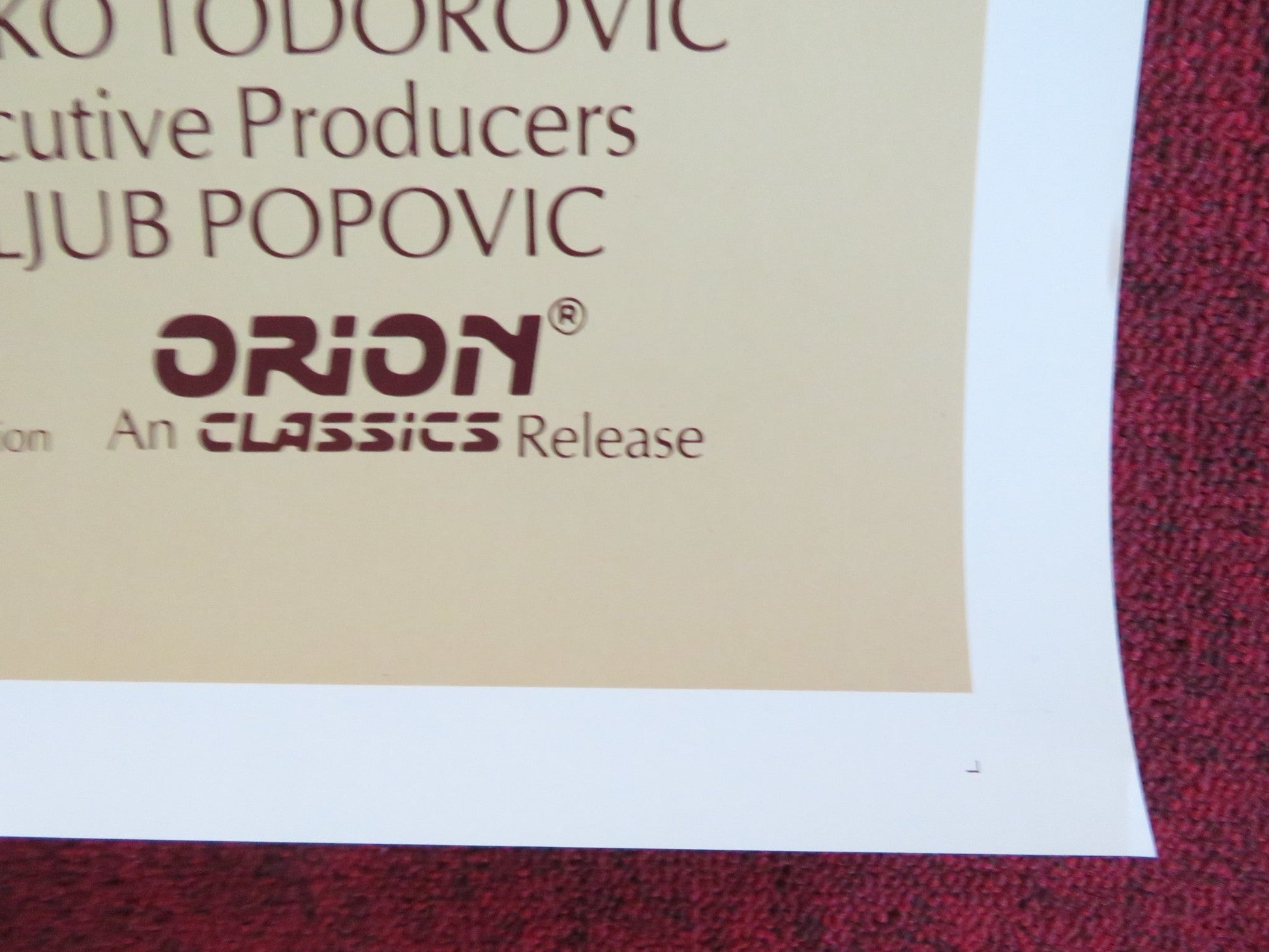 HEY BABU RIBA US ONE SHEET ROLLED POSTER GALA VIDENOVIC RELJA BASIC 1985 Rendezvous Cinema Movie posters