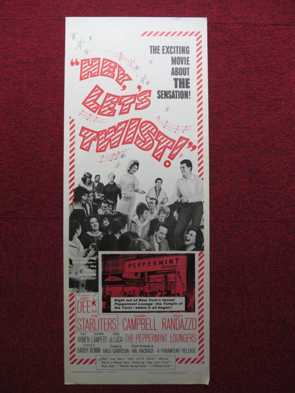 HEY, LET'S TWIST US INSERT (14"x 36") POSTER JOEY DEE THE STARLITERS 1962 Rendezvous Cinema Movie posters