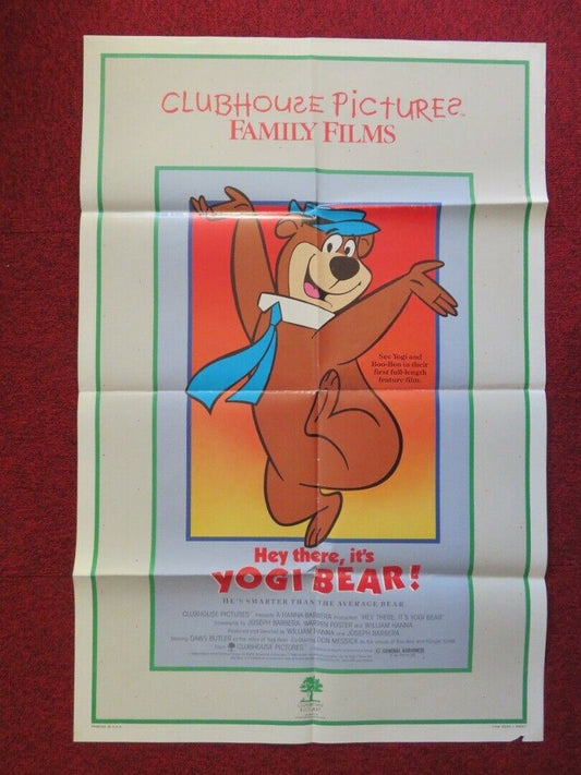 HEY THERE IT'S YOGI BEAR FOLDED US ONE SHEET POSTER DAWS BUTLER DON MESSICK '64 Movie posters