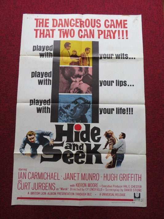 HIDE AND SEEK FOLDED US ONE SHEET POSTER IAN CARMICHAEL CURD JURGENS 1964 Movie posters