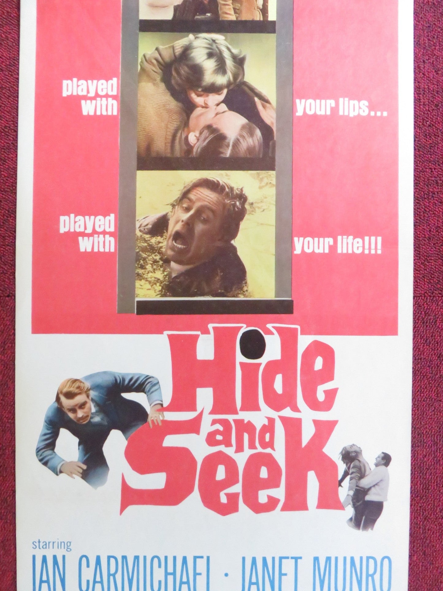 HIDE AND SEEK US INSERT (14"x 36") POSTER IAN CARMICHAEL JANET MUNRO 1964 Rendezvous Cinema Movie posters