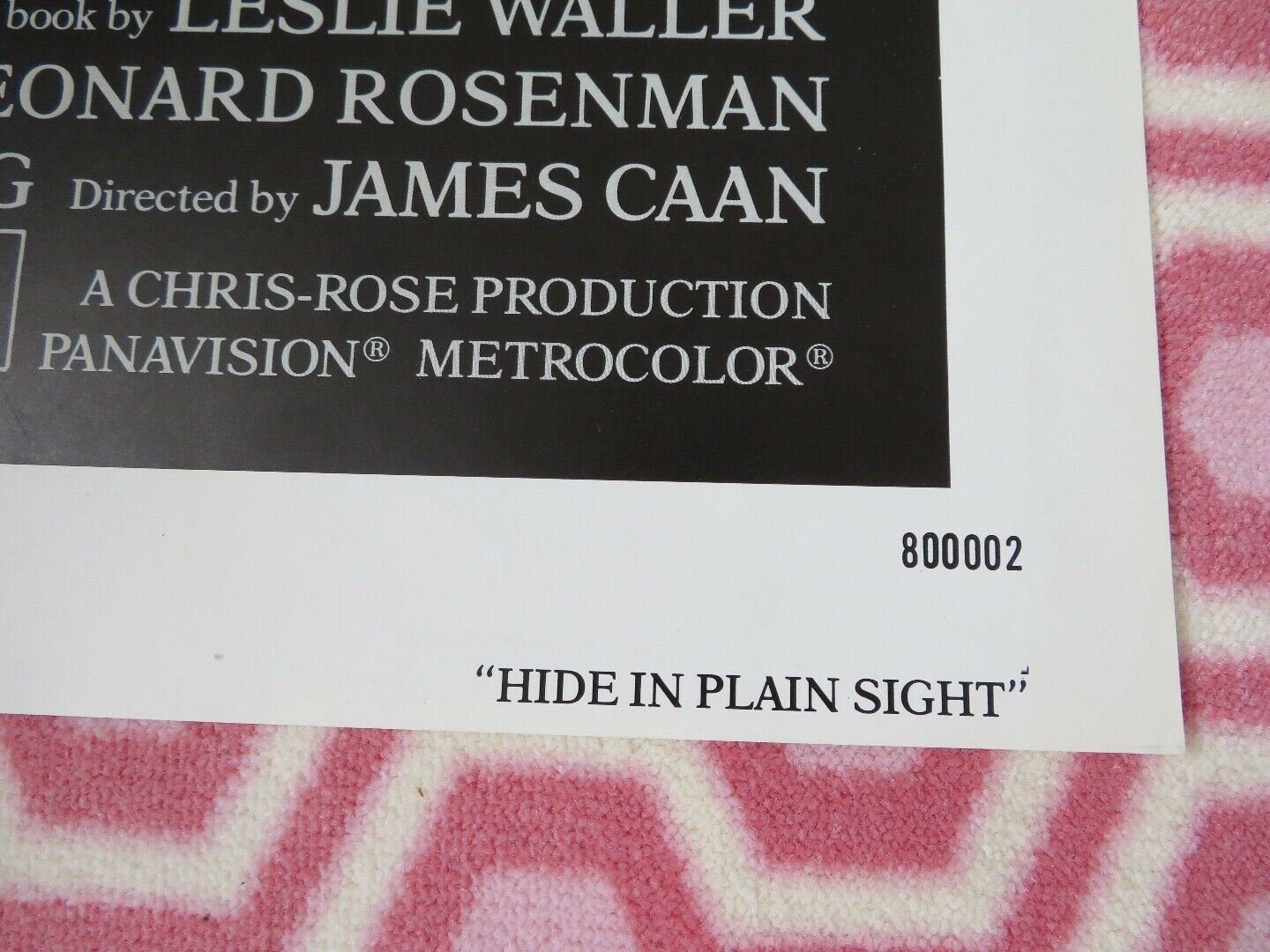 HIDE IN PLAIN SIGHT US ORIGINAL ONE SHEET POSTER JAMES CAAN AIELLO Movie posters